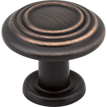 Elements 1-1/4" Diameter Brushed Oil Rubbed Bronze Stacked Ring Vienna Cabinet Mushroom Knob 110DBAC